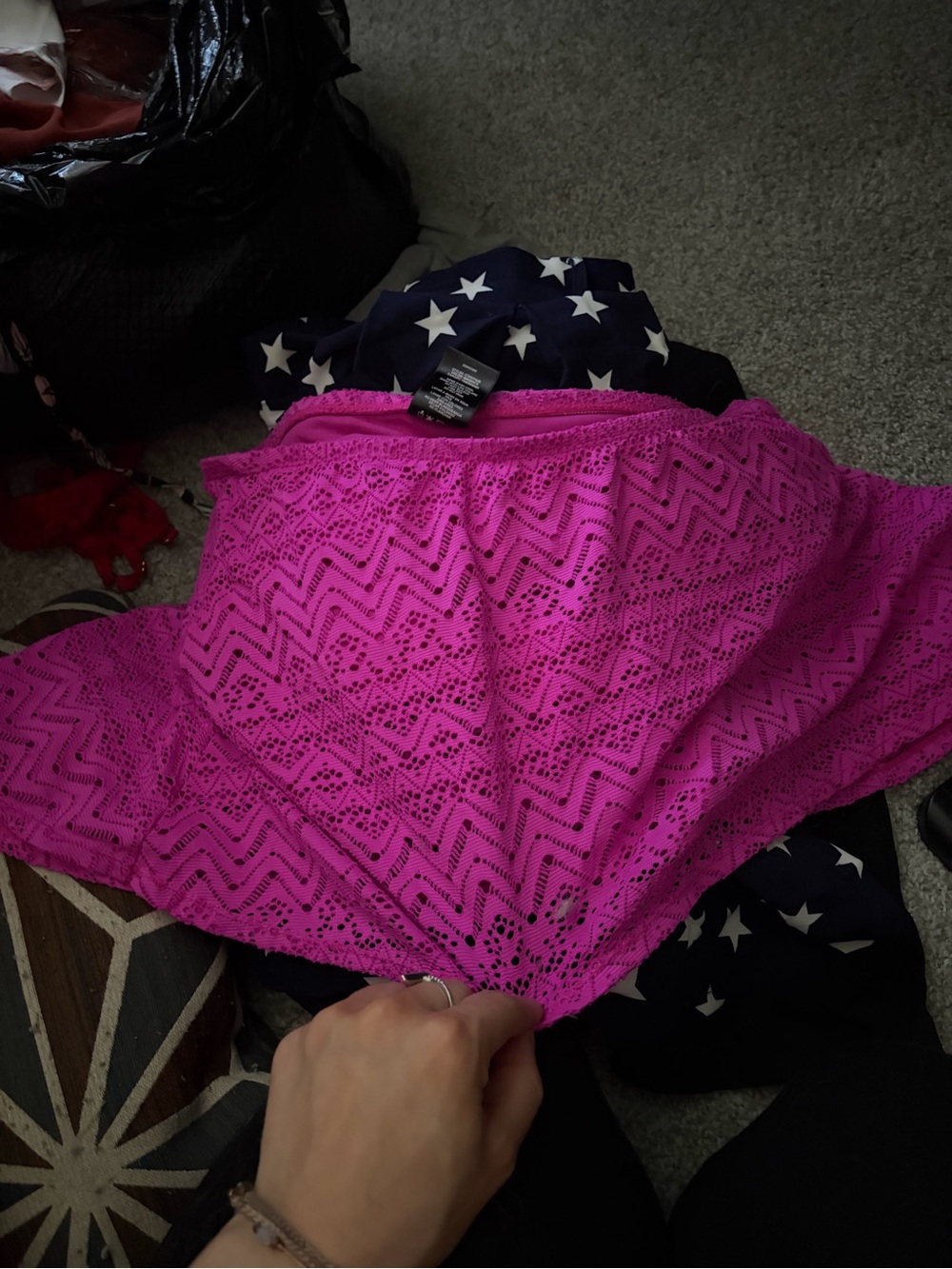 Catalina Fuchsia Lace Swim Skirt Bottoms